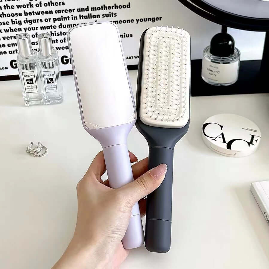 4-in-1 Self-Cleaning Hair Brush and Comb set featuring anti-static and scalp massage functions.